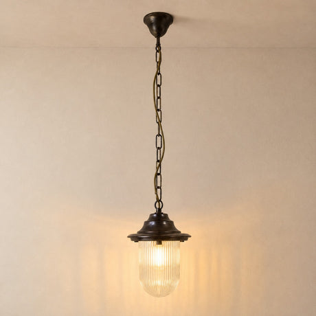 Hull Outdoor Pendant Light IP54 - Antique Brass