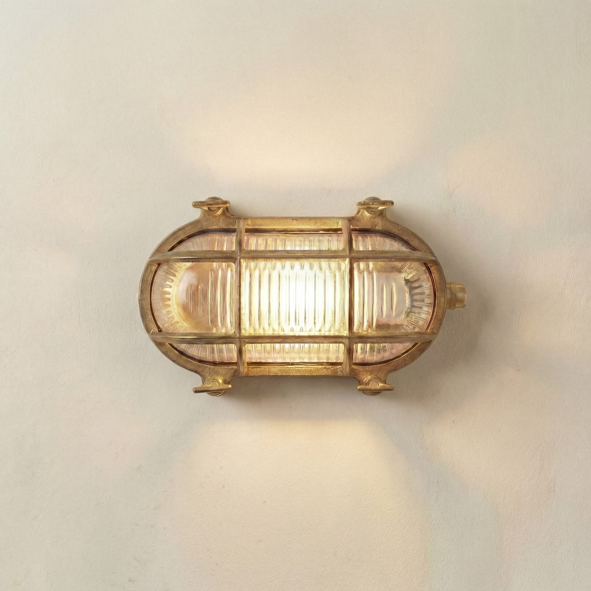 Horatio Junior Oval Bulkhead Light IP64 - Raw Brass