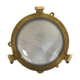 Mini Compass Round Bulkhead Light IP44 - Raw Brass