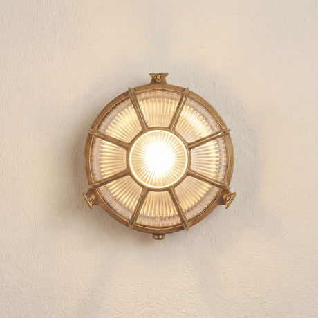 Grand Capstan Round Bulkhead Light IP64 - Raw Brass
