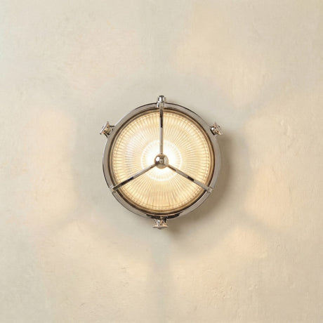 Trident Round Bulkhead Light IP64 - Mirror Nickel