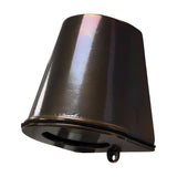 Mast Outdoor Wall Light IP65 in antique brass, a tapered bucket-shaped downlight with a flat wall-mount back, shown on a plain white background.