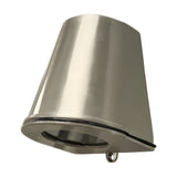 Mast Outdoor Wall Light IP65 in satin nickel, a tapered solid brass downlight fixture with rear wall mounting bracket, shown on a plain white background.