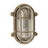 Merchant Flush Oval Bulkhead Light IP64 - Raw Brass