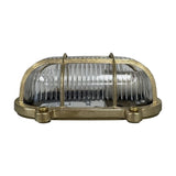 Merchant Flush Oval Bulkhead Light IP64 - Raw Brass