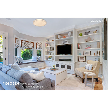 Naxos CCT Dimmable LED Flush Ceiling Light With Remote Control - White