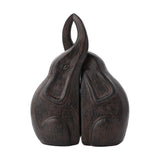 Set of 2 Kissing Elephants Figurine 17.5cm - Dark Brown