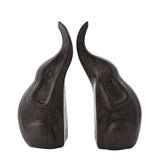 Set of 2 Kissing Elephants Figurine 17.5cm - Dark Brown
