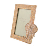 Wood Effect Elephant Photo Frame with Stand 6 x 4in - Brown