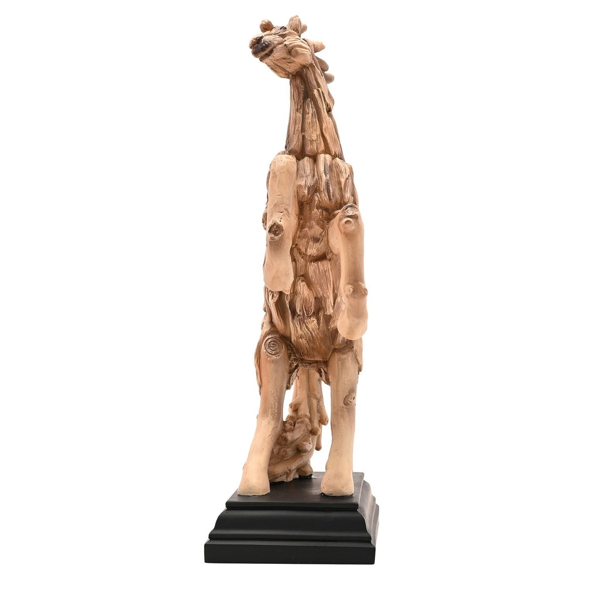 Rearing Horse Driftwood Resin Figurine with Base - Brown