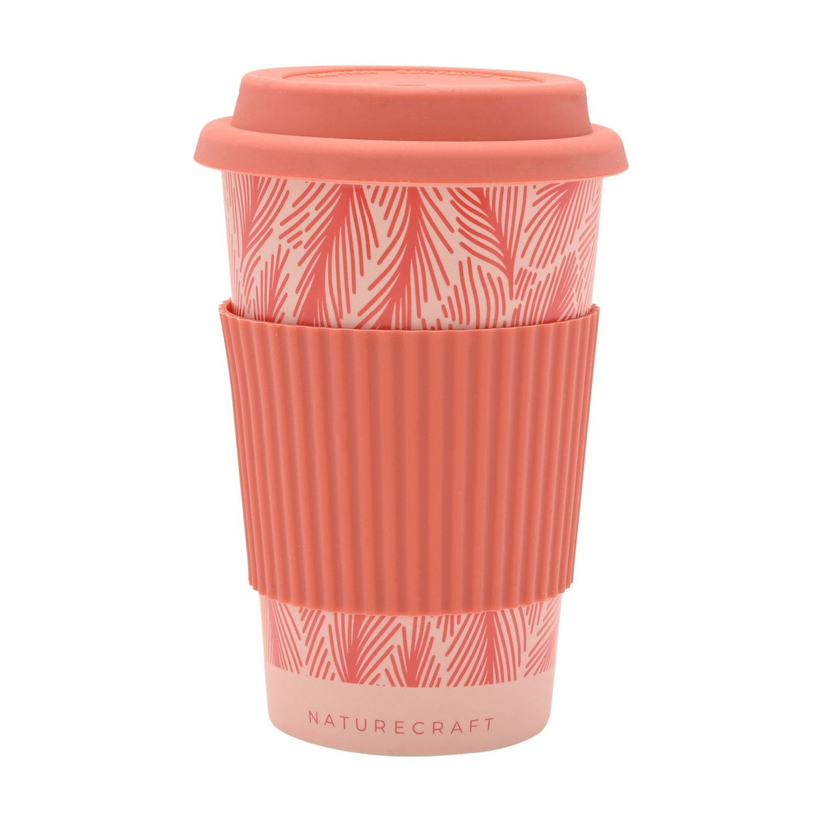Flamingo Stoneware Travel Mug with Lid & Sleeve 320ml - Pink