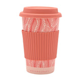 Flamingo Stoneware Travel Mug with Lid & Sleeve 320ml - Pink