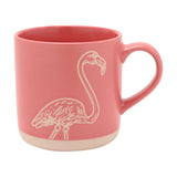 Flamingo Wax Resistant Stoneware Mug - Pink
