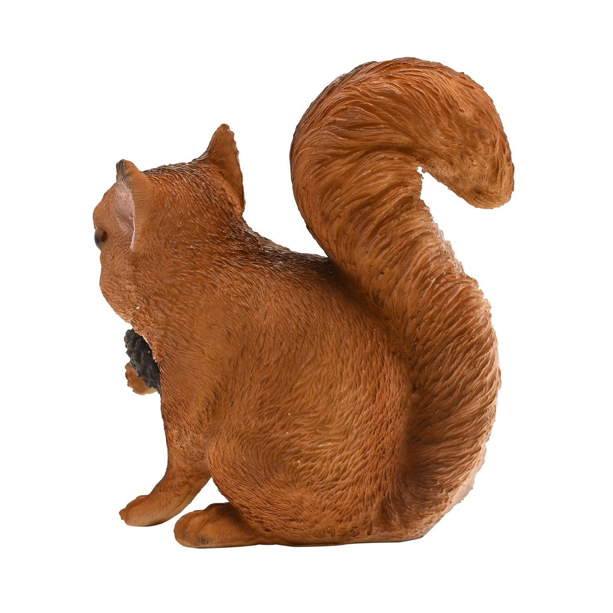 Sitting Squirrel Resin Figurine with Pine Cone 6.5cm - Brown