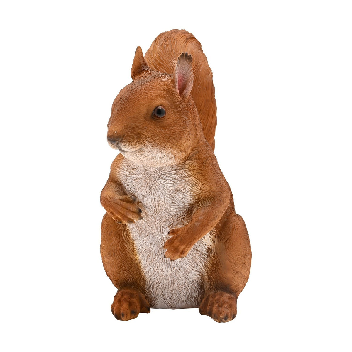 Sitting Bushy Tailed Squirrel Resin Figurine 22.5cm - Brown