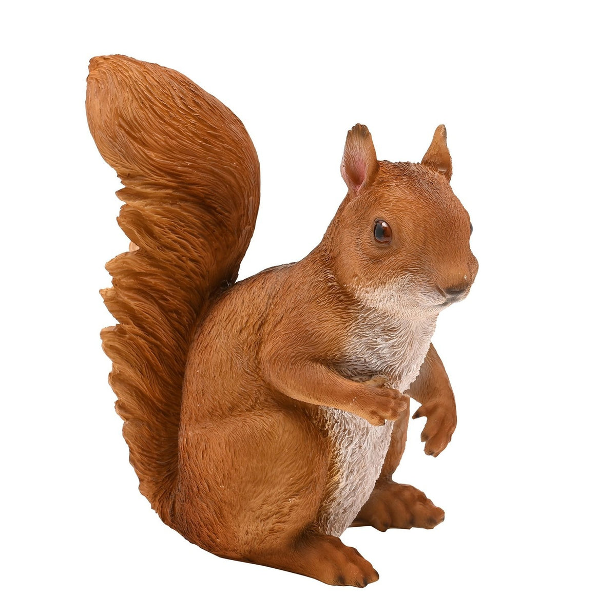 Sitting Bushy Tailed Squirrel Resin Figurine 22.5cm - Brown
