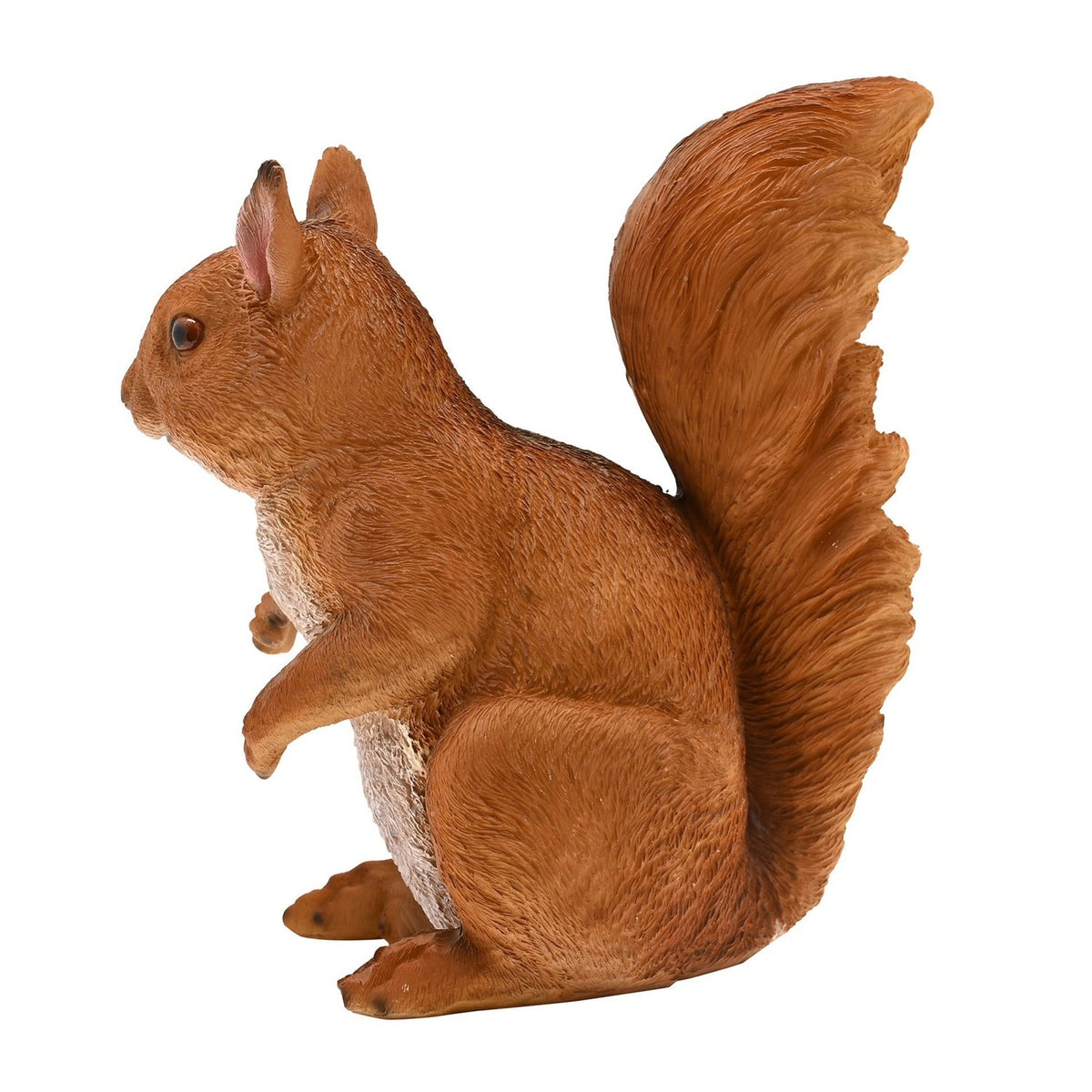 Sitting Bushy Tailed Squirrel Resin Figurine 22.5cm - Brown