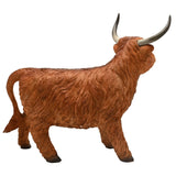 Shaggy Standing Highland Cow Resin Figurine 36cm - Brown