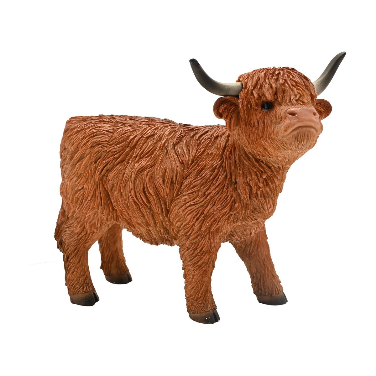 Standing Highland Cow Resin Figurine 15cm - Brown