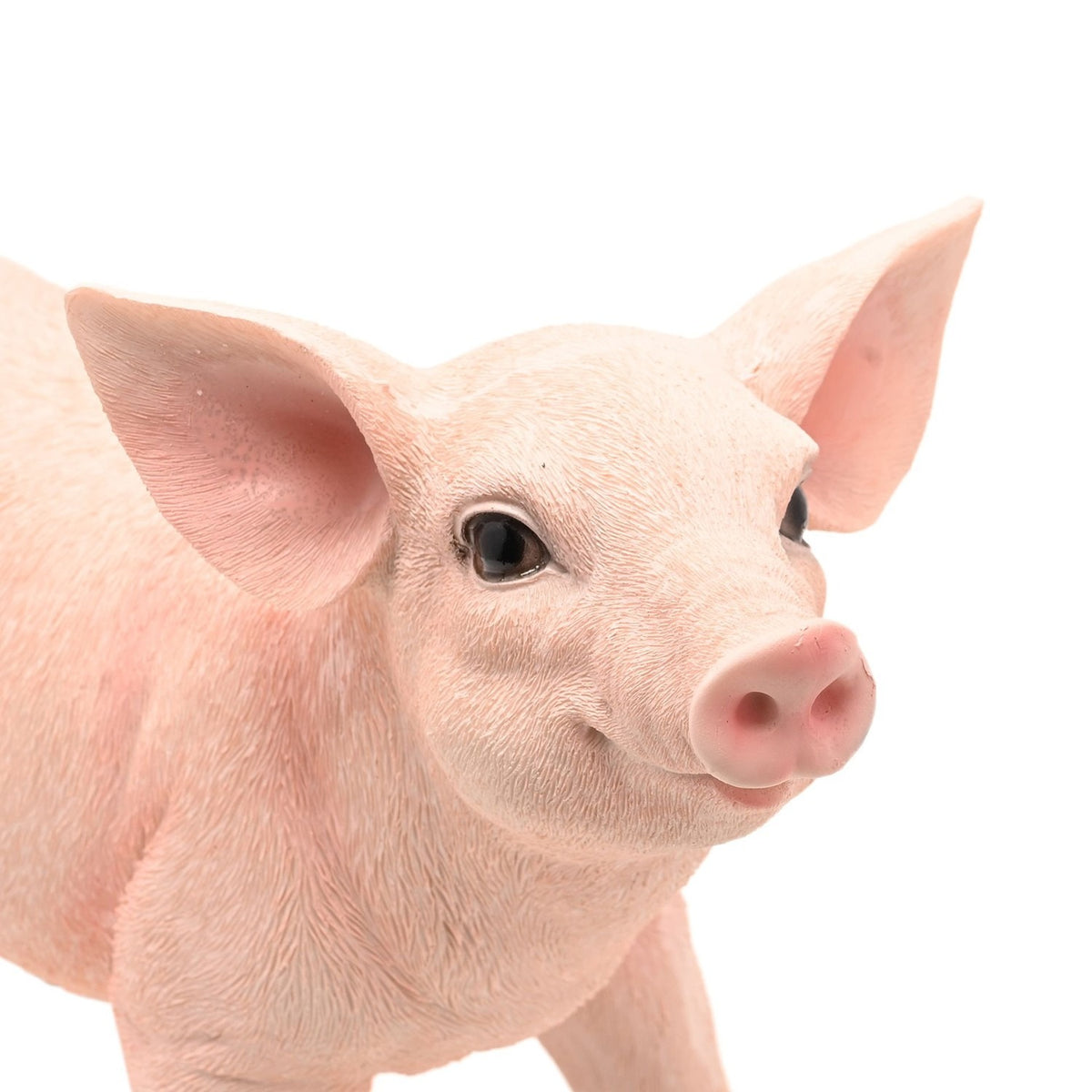 Standing Pig Resin Figurine with Curly Tail 24.5cm - Pink