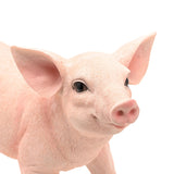 Standing Pig Resin Figurine with Curly Tail 24.5cm - Pink