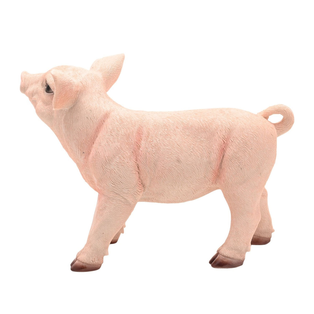 Standing Pig Resin Figurine with Curly Tail 24.5cm - Pink
