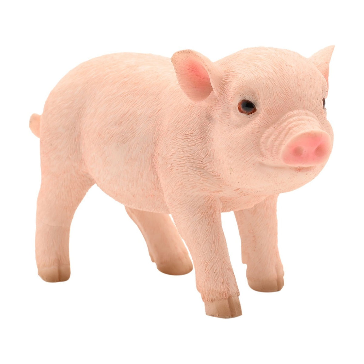 Standing Pig Resin Figurine with Curly Tail 14.5cm - Blush