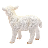 Standing Lamb Resin Figurine, 29.2cm, white with ridged fleece texture, pink inner ears, dark glossy eyes and cream-toned hooves, shown on a plain white background.