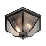 New England 2 Light Flush Lantern Medium - Weathered Bronze 