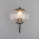 Nehir Ribbed Glass Globe Wall Light
