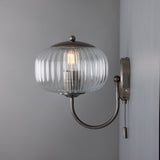 Nehir Ribbed Glass Globe Wall Light