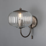 Nehir Ribbed Glass Globe Wall Light