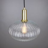 Neith Ribbed Glass Oval Pendant Light