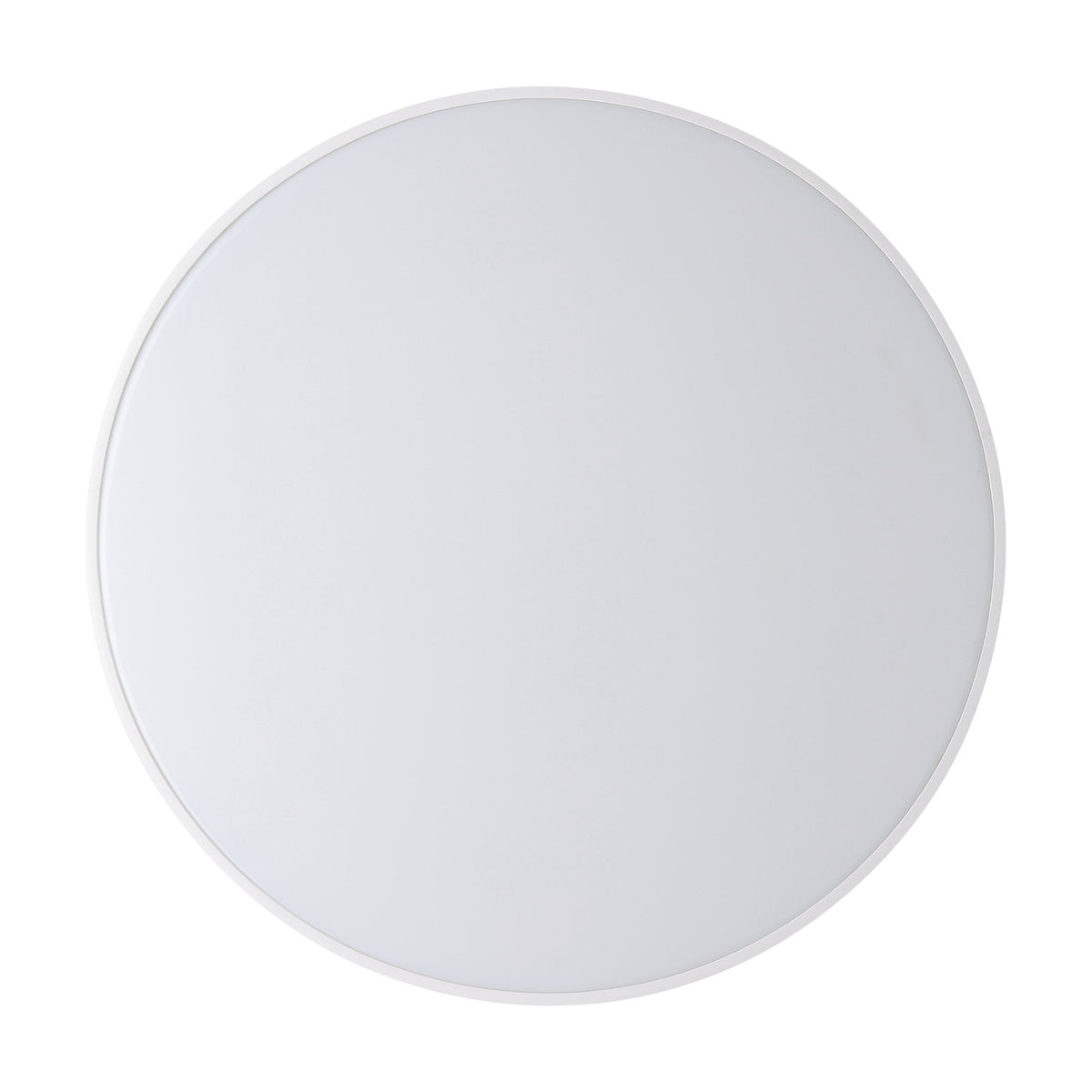 Nelbenne LED Downlight 38cm in white, a round flush ceiling fixture with a white plastic body, opal diffuser, and slim profile, shown on a plain white background.