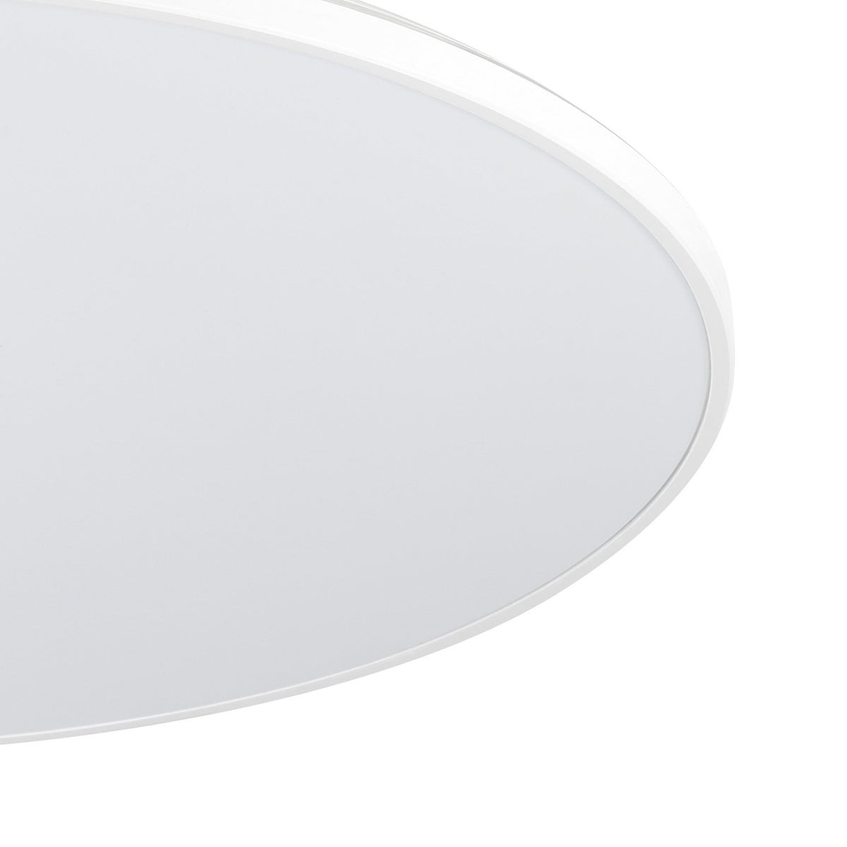 Close-up of the Nelbenne LED Downlight 50cm in white, showing the round white plastic body, slim rim, and frosted diffuser against a plain white background.