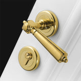 Nelson Door Handle with Lock (Set of 2) - Polished Brass