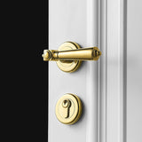 Nelson Door Handle with Lock (Set of 2) - Polished Brass