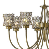 Nelson 56cm 8 Light Crystal Chandelier - Antique Brass