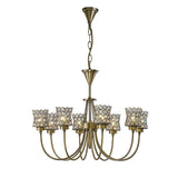 Nelson 56cm 8 Light Crystal Chandelier - Antique Brass
