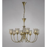 Nelson 56cm 8 Light Crystal Chandelier - Antique Brass