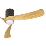 Nemo M CCT Dimmable LED Ceiling Fan Light With Remote Control - Black/Brown