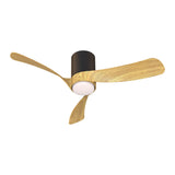 Nemo S CCT Dimmable LED Ceiling Fan Light With Remote Control - Black/Brown