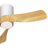 Nemo XS CCT Dimmable LED Ceiling Fan Light With Remote Control - White/Brown