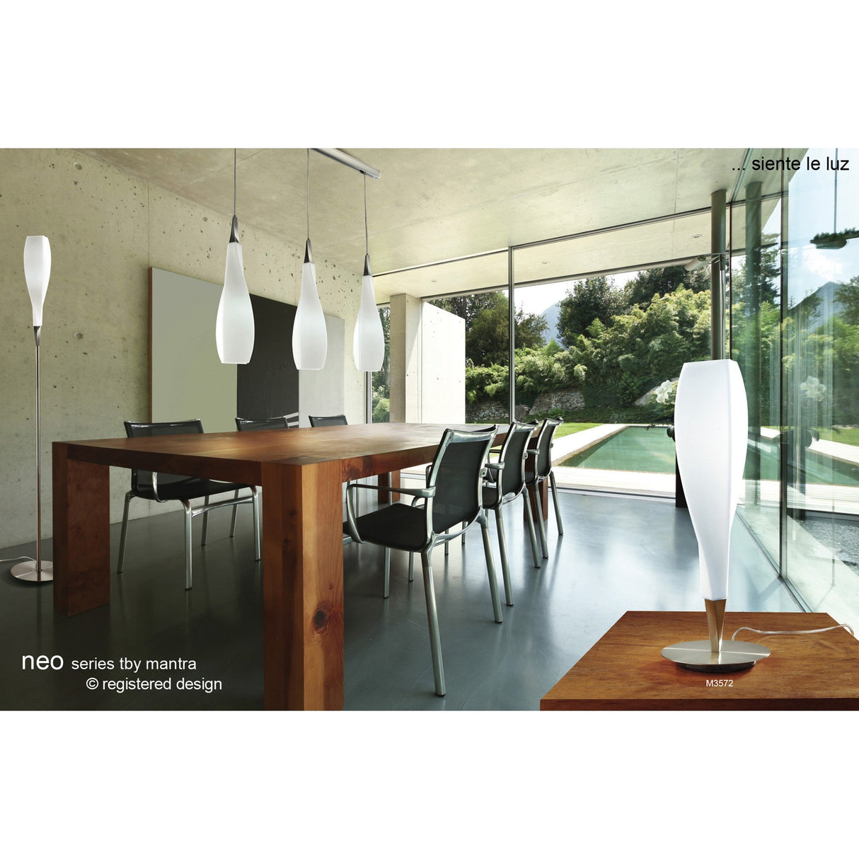 Neo 1 Light Table Lamp - Satin Nickel With Frosted White Glass