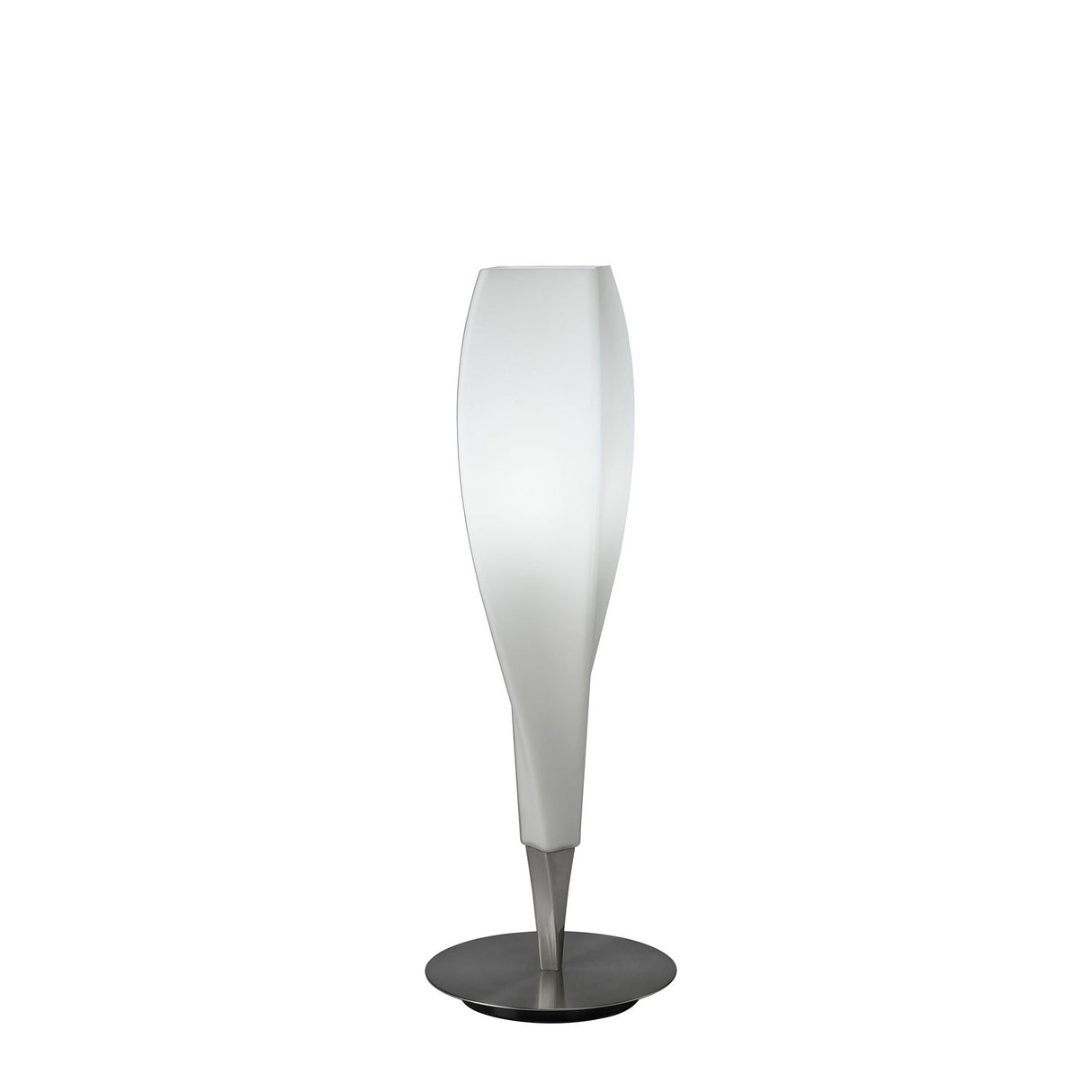 Neo 1 Light Table Lamp - Satin Nickel With Frosted White Glass