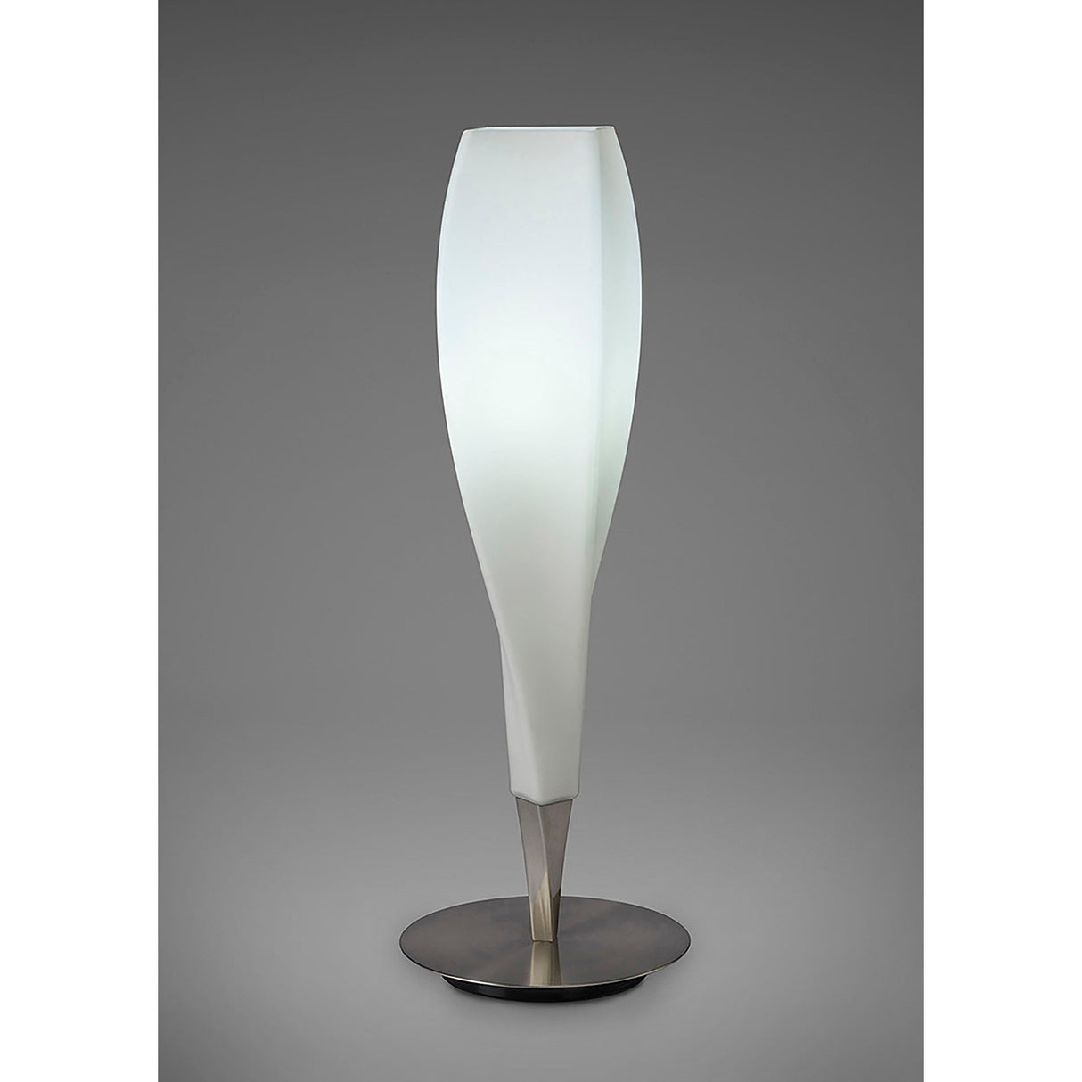 Neo 1 Light Table Lamp - Satin Nickel With Frosted White Glass