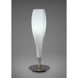 Neo 1 Light Table Lamp - Satin Nickel With Frosted White Glass