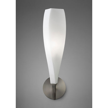 Neo Switched 1 Light Glass Wall Light With Switch - Satin Nickel