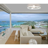 Nepal CCT Dimmable LED Ceiling Retractable Fan Light With Remote, APP & Voice Control - White