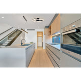 Nepal CCT Dimmable LED Ceiling Retractable Fan Light With Remote, APP & Voice Control - White/Brown